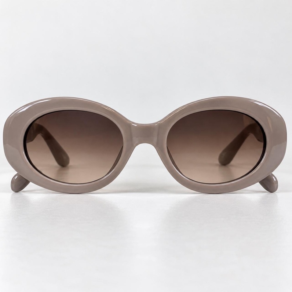 Retro Taupe Oval Sunglasses 🤎